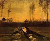 Vincent Van Gogh Wall Art - Landscape at Dusk